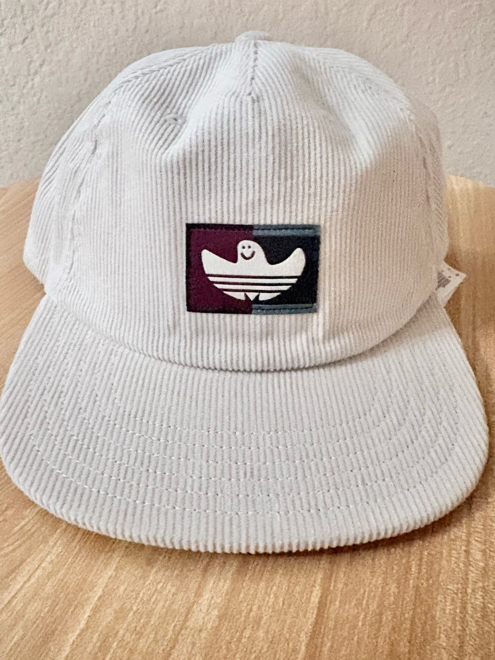 adidas Shmoofoil Cord Snapback Hat Cap Alumina Beige Corduroy Ghost Logo Rare
